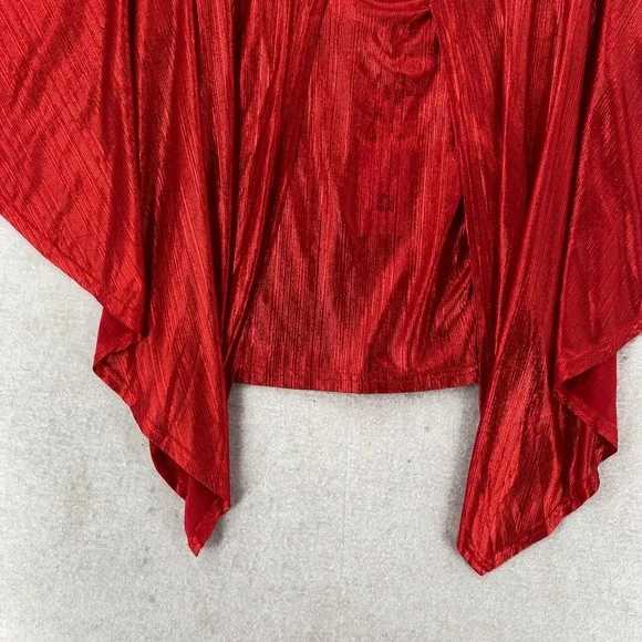 GRACE KARIN Blouse XL Shimmer Glitter Sparkly Poncho Party Top Blouse Low Back - Picture 7 of 15